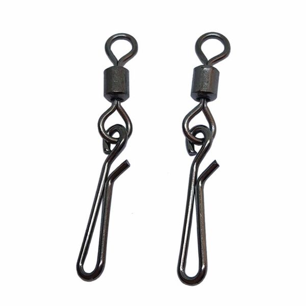 

pieces/lot rolling swivel with hanging snap fishing swivels carp tackle fishhooks connector hooks