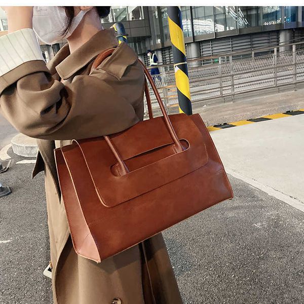 

autumn winter high capacity bag 2021 women's versatile shoulder portable briefcase