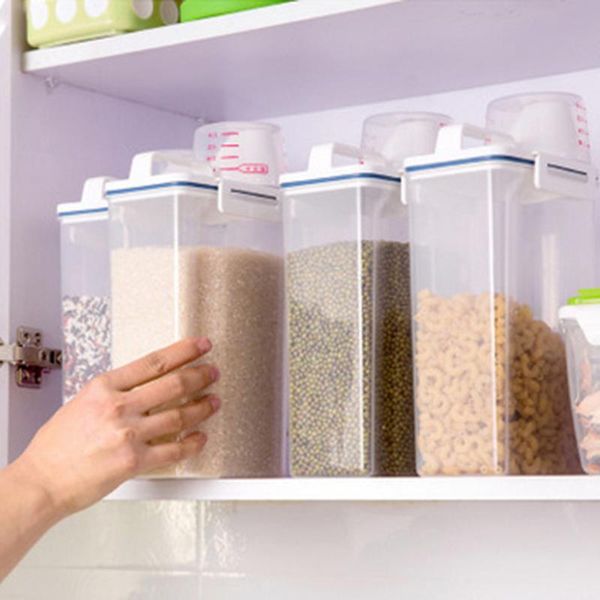 

plastic cereal dispenser storage box kitchen grain rice container nice flour bottle bottles & jars