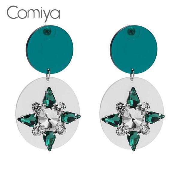 

dangle & chandelier comiya vintage rhinestone earrings for women green color ethnic zinc alloy korean fashion aretes de mujer big earring wh, Silver