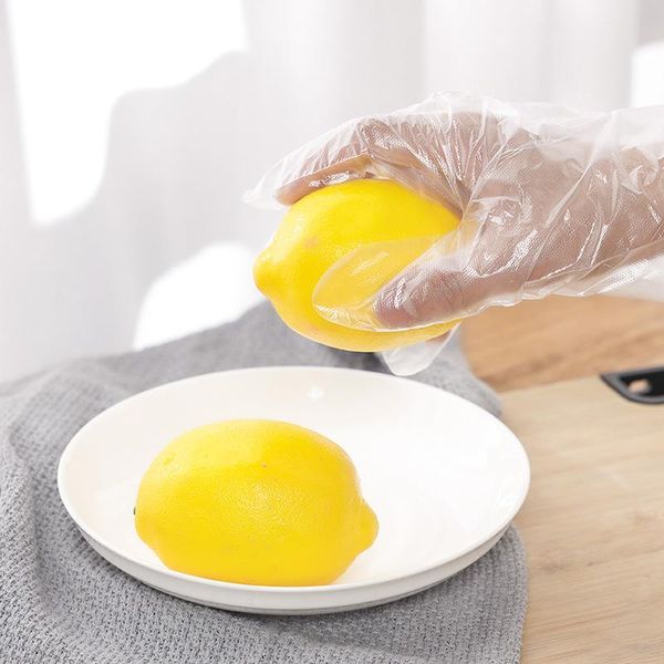 

plastic gloves, disposable gloves for restaurant and kitchen, barbecue green fruit vegetable
