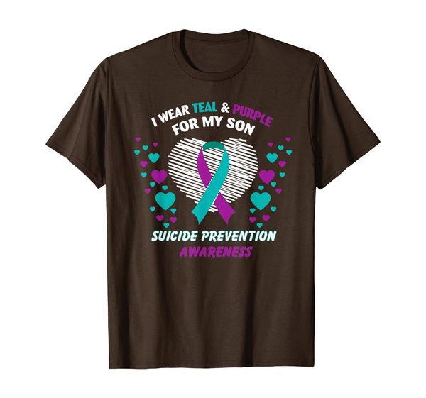 

i wear teal purple for my son suicide prevention awareness t-shirt, White;black