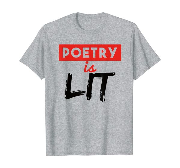 

poetry is lit - poetry t-shirt, White;black