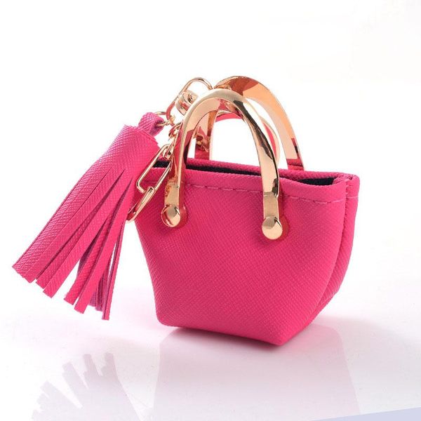 

keychains keychain mini coin purse zipper small handbag decoration pu leather bag pendant fashion jewelry, Silver