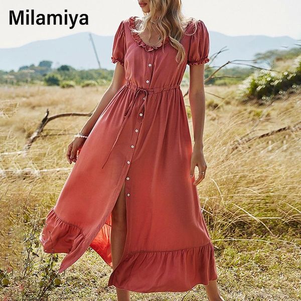 

casual dresses summer dress women 2021 short sleeve v-neck beach autumn ruffles vintage vestido robe hiver femme, Black;gray