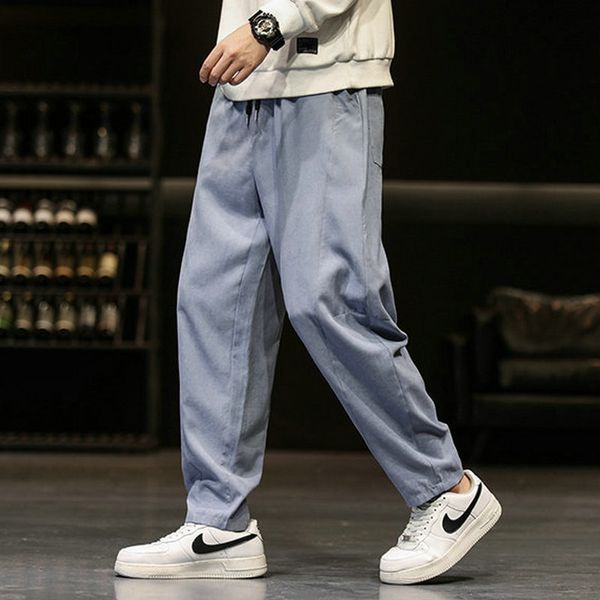 

pant harem fashion casual pants men streetwear hip hop loose straight trousers male large size s-5xl, Black