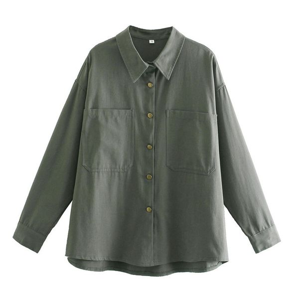 

casual women distressed loose solid color blouse spring-autumn fashion ladies high street coat female workwear shirt jacket 210430, White