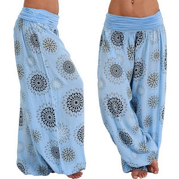 

women's pants & capris women printed winter autumn boho 2021 high waist trousers ladies casual loose harem pant, Black;white
