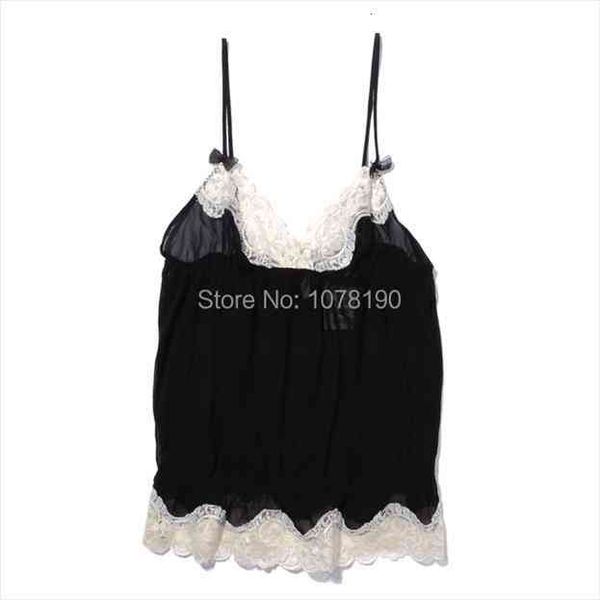 

chiffon little camisole straps sleepwear ladies casual homewear lingerie, Black;red