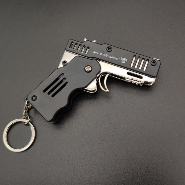 

5444alloy + plastic mini pendant folding rubber band , 6-schildren's toy soft bullet fake gun