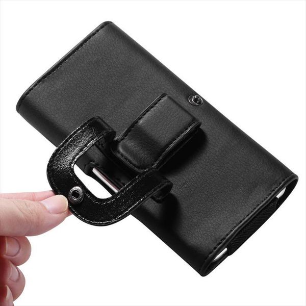 

pu leather horizontal waist belt clip pouch phone bag for men all universal pocket running