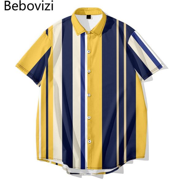 

men's casual shirts fashion striped print short sleeved shirt summer men loose hawaiian camisas clothing african clothes for, White;black