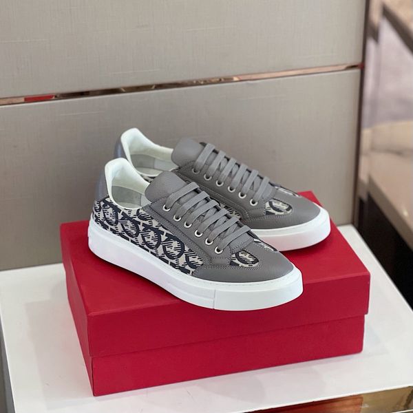 

print shoes grey white ace embroidered mens genuine leather sneakers brand casual b18, Black