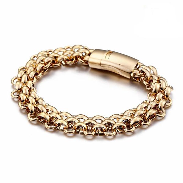 

link, chain wholesale italy gold stainless steel link bracelets men fashion male 22cm magnetic hand jewelry 2021, Black