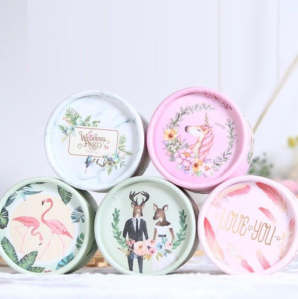 

gift wrap 50pcs wedding favor pink blue deer couple feather paper candy box cylinder packaging gifts boxes a for guest