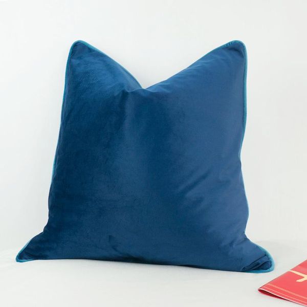 

colors velvet cushion cover deep sapphire blue lake pillow case soft no balling-up without stuffing cushion/decorative