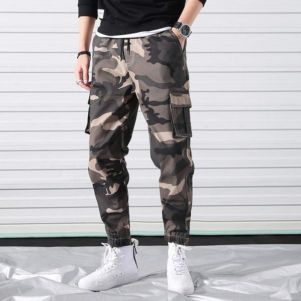 

men camouflage cargo pants outdoor tactical military pant casual streetwear jogger pockets pants men cotton trouser big size 7xl, Black