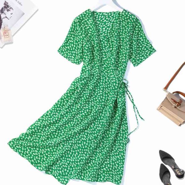 

dress women's 100% pure silk cap sleeve two layers green floral long wrap dress  l xl jn410, Black;gray