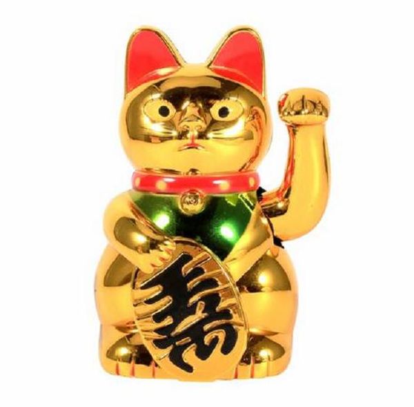 2021 Chinesische Glückskatze, Reichtum, winkende Katze, Gold, winkende Hand, Feng-Shui, Glück, Maneki Neko, niedliche Heimdekoration, Willkommen, winkende Katze im Großhandel