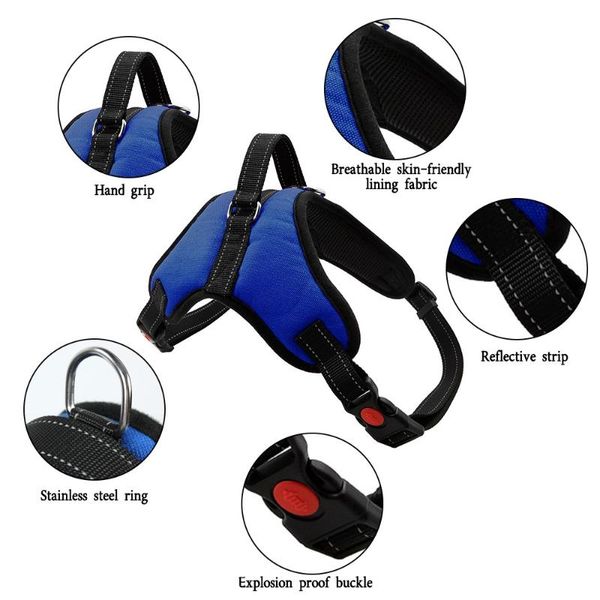 

dog collars & leashes reflective pet harness for small medium large dogs adjustable durable outdoor walking supplies
