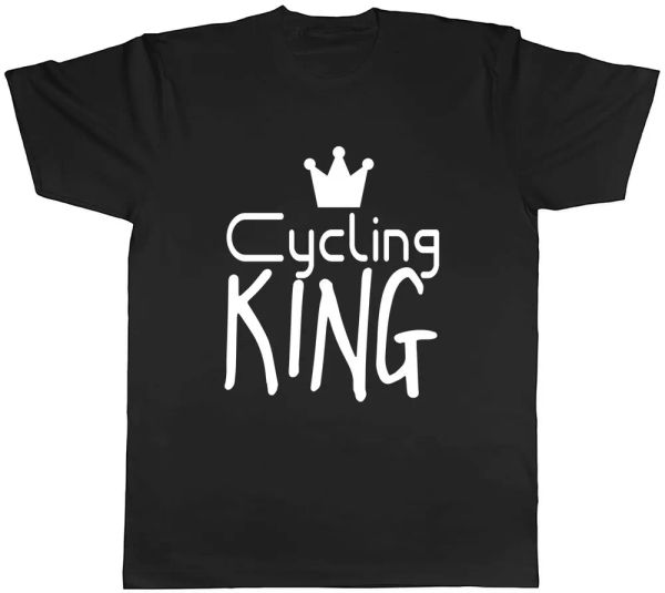 

cycling king mens t-shirt tee, White;black
