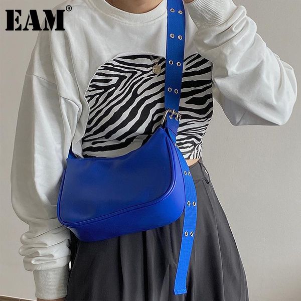 

evening bags [eam] women summer small brief brand pu leather flap personality all-match crossbody shoulder bag fashion tide 2021 18a3235