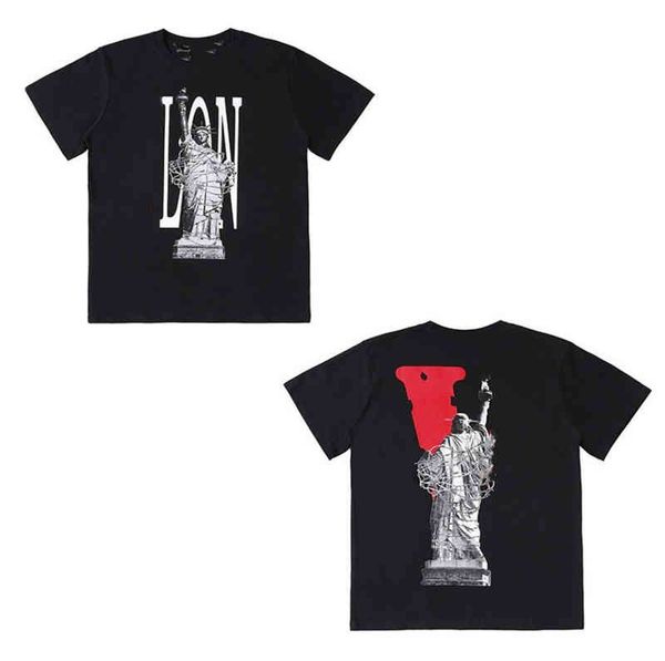 

2020 summer mens women designers t shirts loose tees fashion brands man s casual vlones luxurys clothing street shorts sleeve, White;black