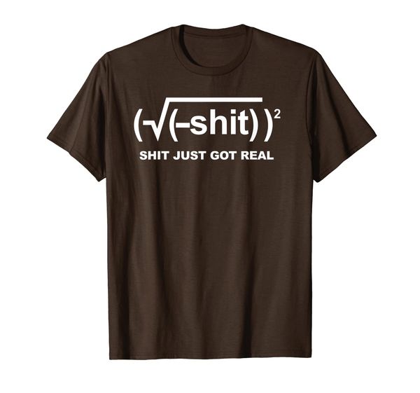 

shit just got real funny math pun shirt, White;black