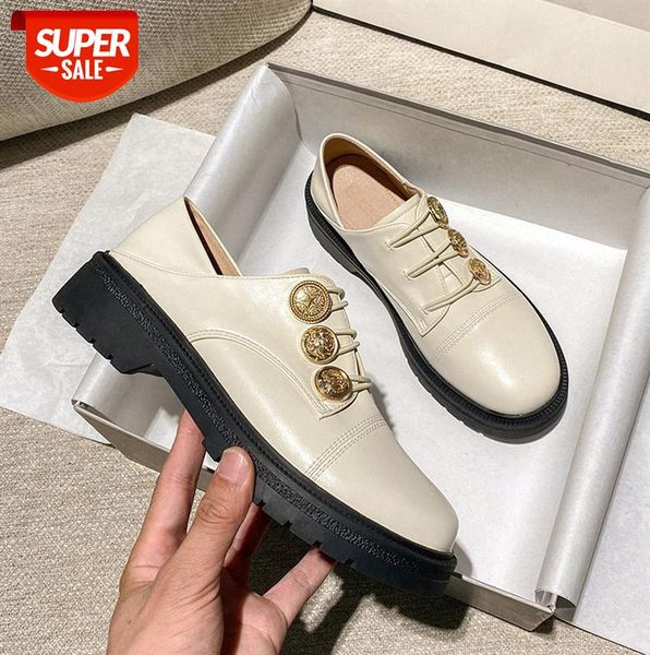 

british small leather shoes women fresh high heels girls thick sweet loafers #qz3k