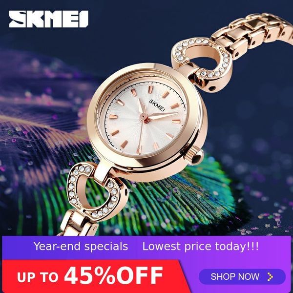 

wristwatches skmei quartz wrist watch gold silver luxury women watches ladies 30m waterproof relogio feminino for woman 1408, Slivery;brown