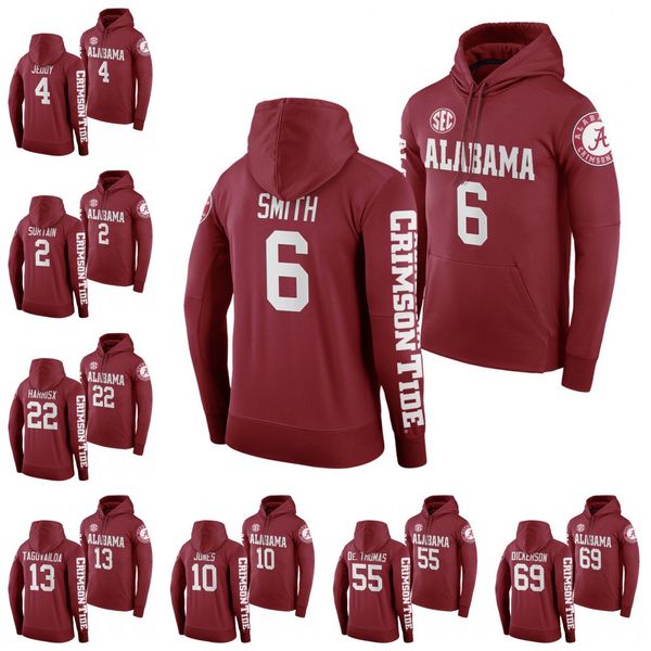 

alabama crimson tide devonta smith football jersey hoodie najee harris jerry jeudy derrick thoma landon dickerson patrick surtain jr. tua ta, Black