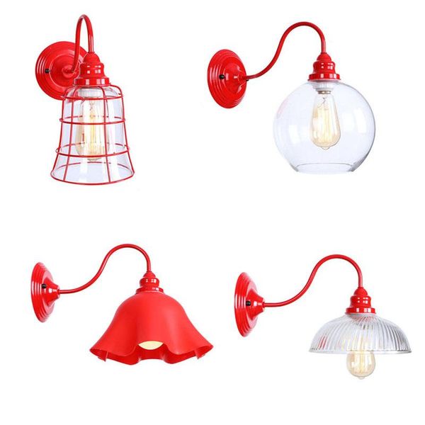 

waterproof wall lamp 12w indoor and outdoor red glass courtyard entrance hallway bedroom lamps