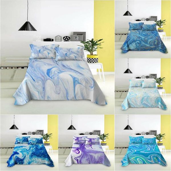 

sheets & sets marbling bed sheet comfortable bedding flat king quee size bedclothes for adults kids home bedroom