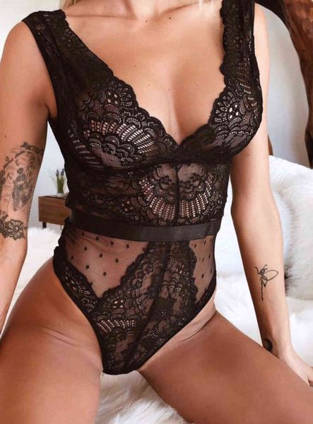 

lingerie modna 2021 lace v seductive women' 4091, Red;black