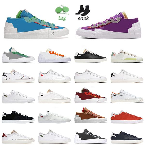 

2022 arrival blazer low 77 vintage running shoes kaws neptune blue purple dusk british tan iron grey mens womne sports trainers sneakers 36-