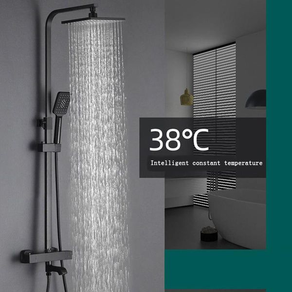 

shower faucet set system bathroom handheld head intelligent thermostatic household pressurized nozzle sets