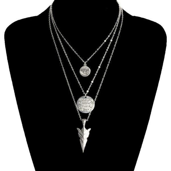 

pendant necklaces states adorn article right game multilayer exaggerated ms arrow disc sautoir eyes, Silver