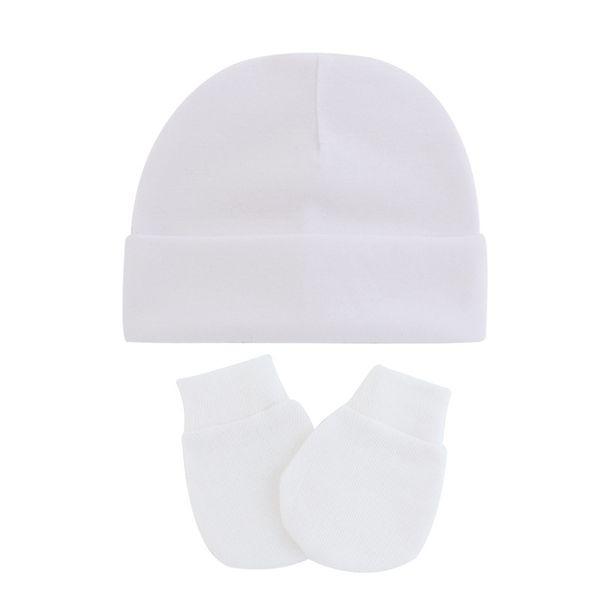 

baby anti scratching cotton gloves hat set newborn face protection scratch mittens warm cap kit 12 y2, Yellow