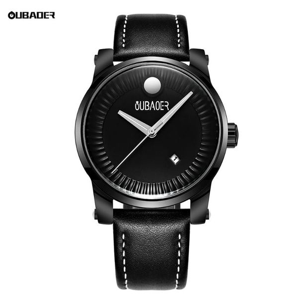 

wristwatches oubaoer men's quartz watch mens leather waterproof watches creative gentry clocks sport casual fashionmale 2021, Slivery;brown