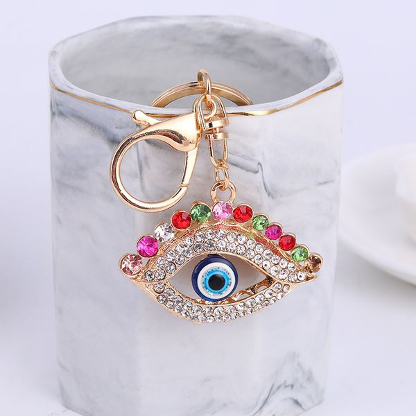 

diamond eye shape chain accessories pendant bag car key ring crafts, Slivery;golden