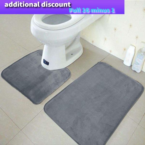 

3pcs/a set bath mat coral velvet memory cotton non-slip shower carpet bathroom absorbent super slip-resistant pad mat-0 accessory