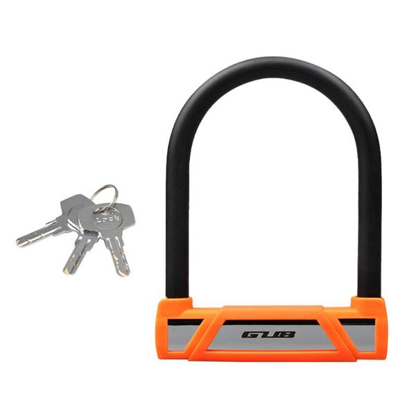 

bike locks lock heavy duty anti theft with u shackle for outdoor cycling (orange)
