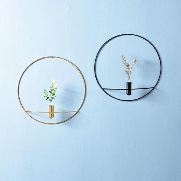 

candle holders geometric circular holder wall mounted hanging flower pot candlestick crafts wedding bar iron swinging creative home