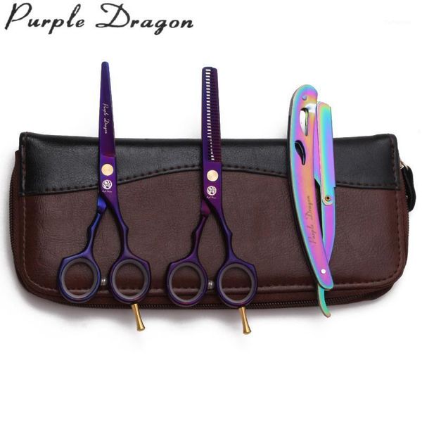 

5.5" 16cm titanium purple dragon violet cutting shears thinning scissors professional hair hairdresser's z11041