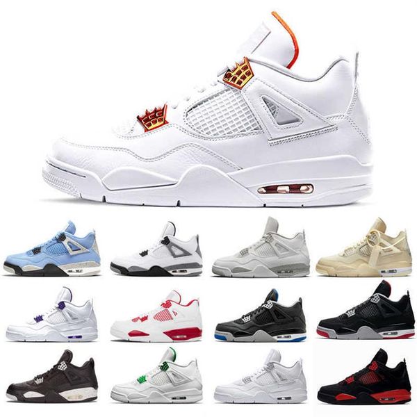 

new basketball shoes 4s man woman black cat court purple neon bred alternate motorsport orange metallic white cement pure money sizea02