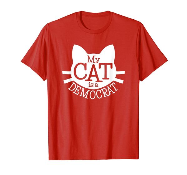 

my cat is a democrat funny feline political gift t-shirt, White;black