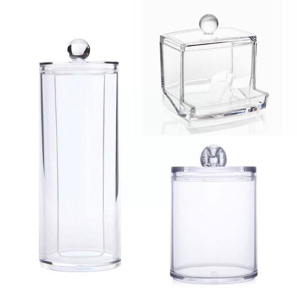 

storage bottles & jars clean cotton swabs box transparent multifunctional cosmetic portable jewelry pad organizer makeu o9b2