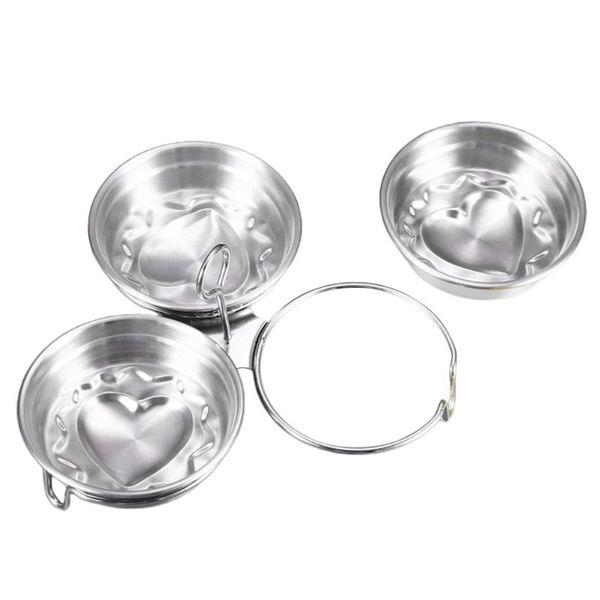 

bowls 1pc funny egg bowl steamed custard heart (silver)