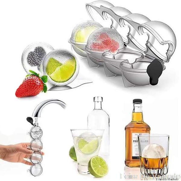 

4-hole ice box whiskey maker round hockey mold tray silicone ball kitchen tool accessories baking moulds