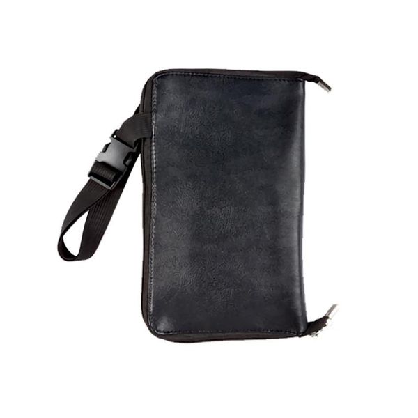 

storage bags 28 pockets with belt strap home use pu leather professional foldable portable zipper closure holder black makeup brush bag